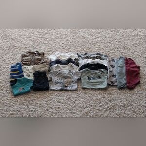 Bundle of Boys 6-9 Months Clothing - Onesies, Shirts, Pants and Vest